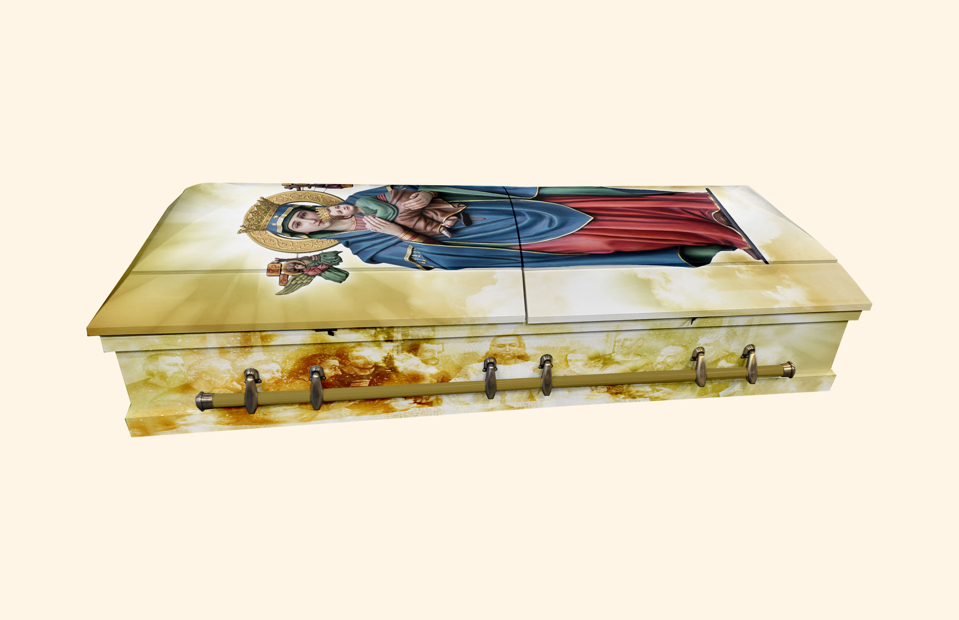 Alaska Virgin Mary American Wood Casket